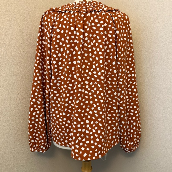 NWT JCrew Drapey Ruffleneck Brushstroke Top - Picture 4 of 4